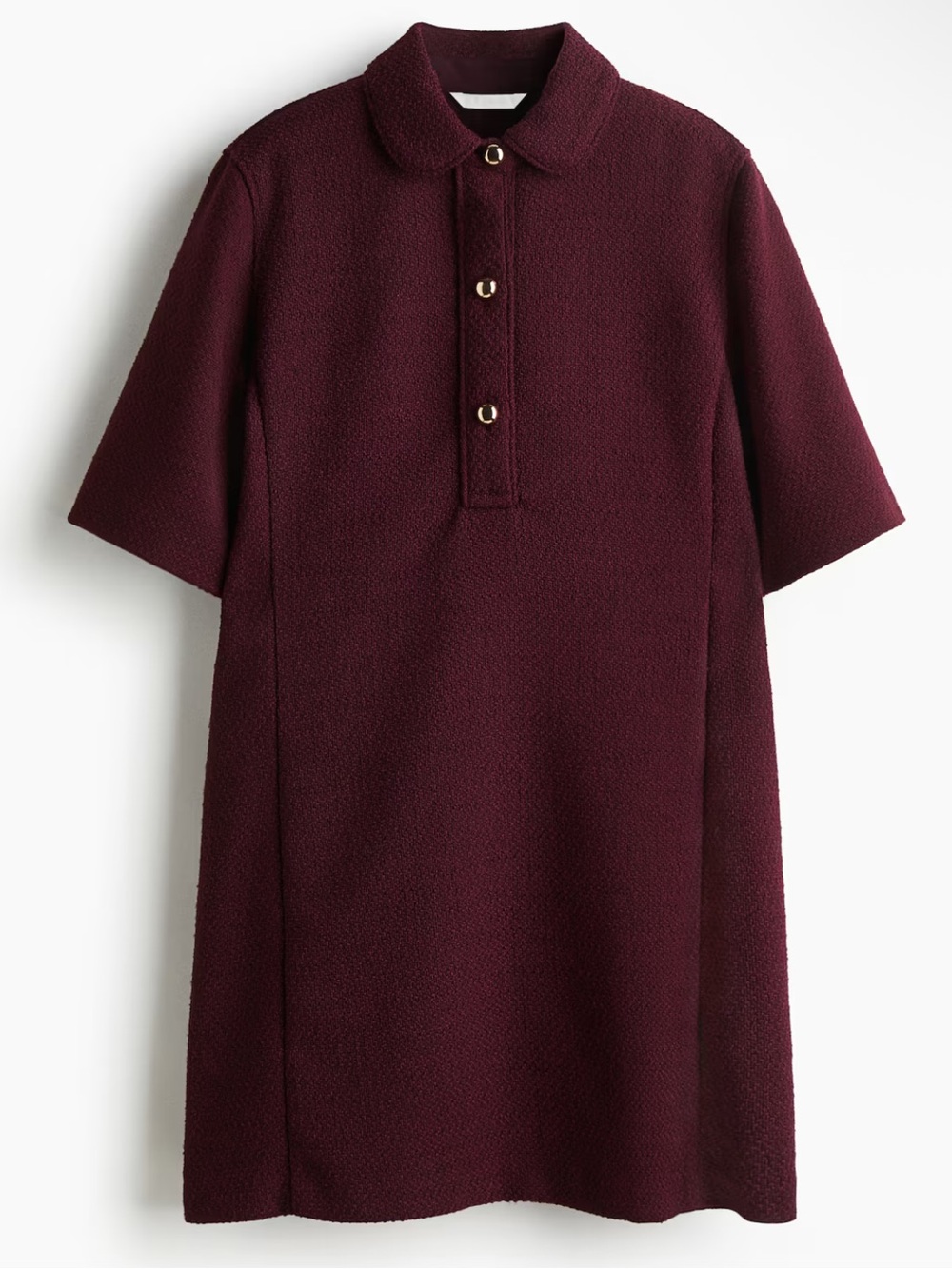 H&M BOUCLÉ DRESS WITH COLLAR Gold Detail NWT XXL